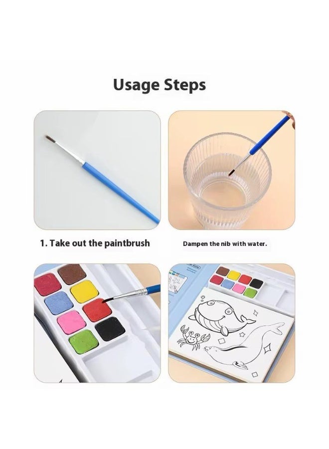 Watercolor coloring books for toddlers, watercolor painting sets for children aged 2-4 and 4-8 years, with an astronaut design, for arts and crafts, a birthday gift for boys and girls - Image 2
